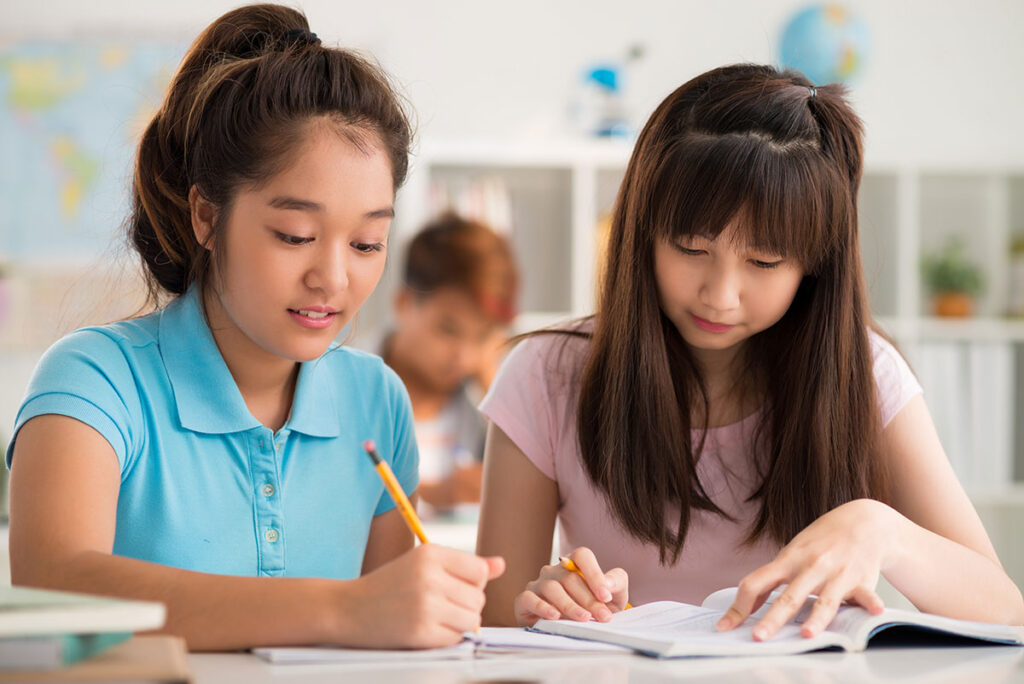 Students studying at O Level tuition centre